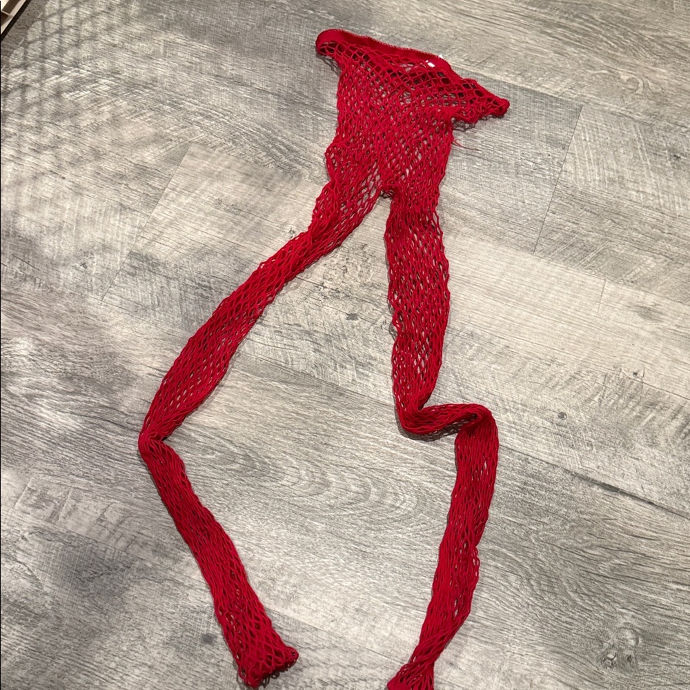 Red Fishnet pantyhose